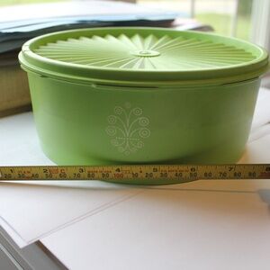 Vintage Tupperware Servalier #1204-12  Avocado Green Canister storage